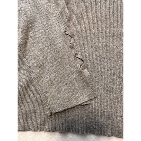 Democracy Keyhole gray knit sweater-L - Picture 2 of 14